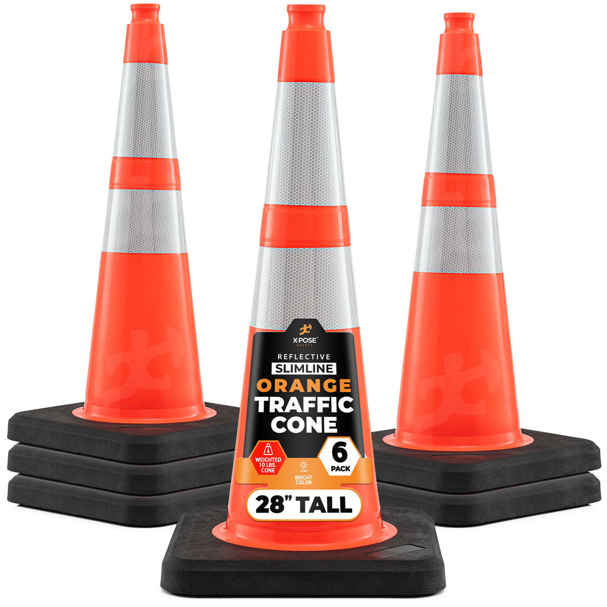 28" Slimline Orange Traffic Cone