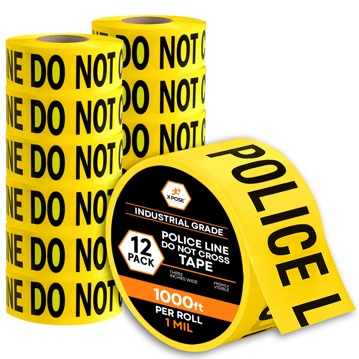 3" Barricade Tape Roll 1000 FT
