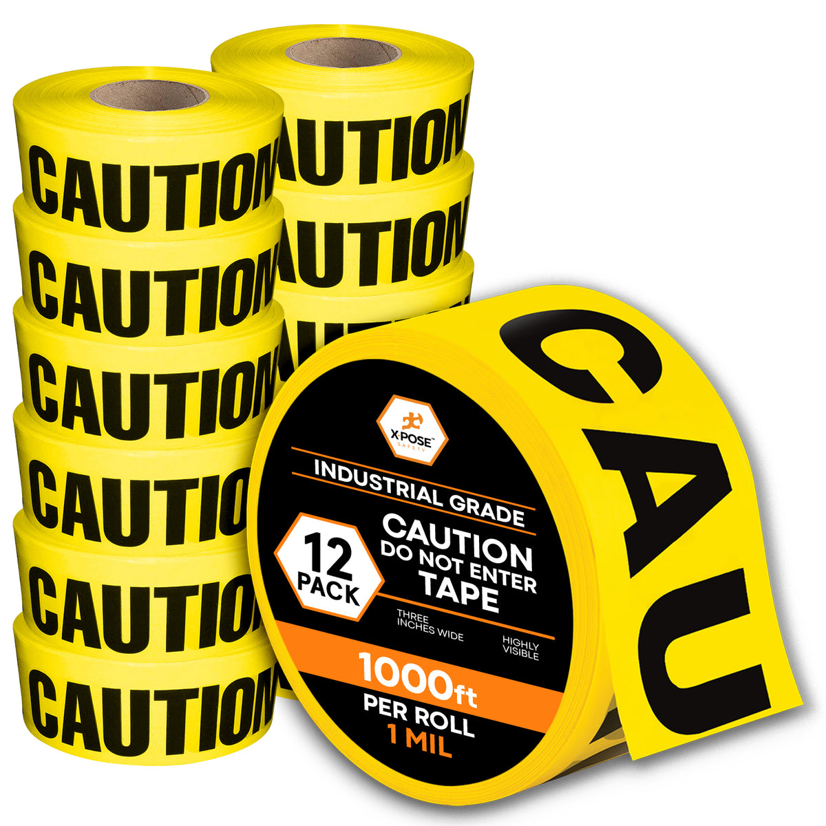 3" Barricade Tape Roll 1000 FT