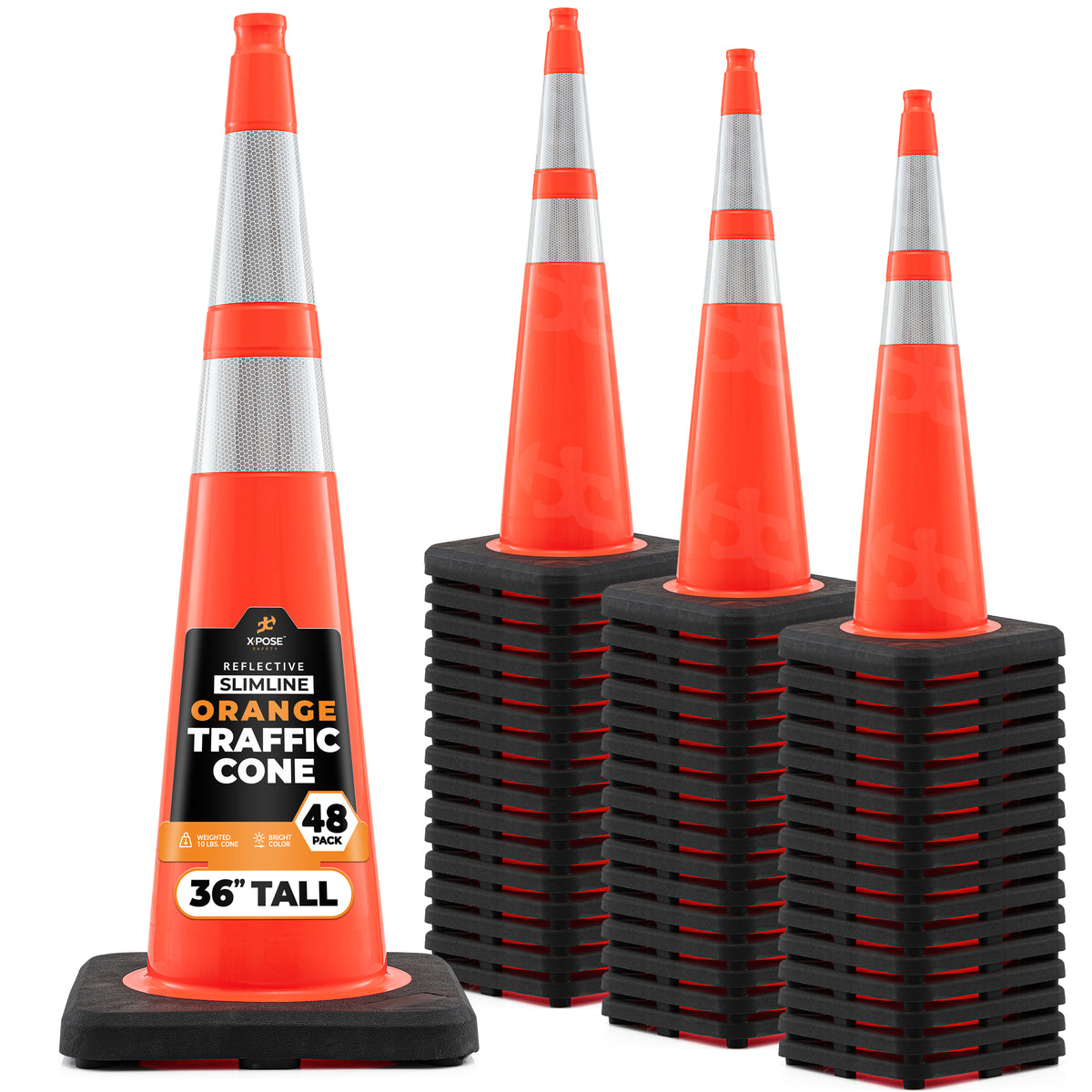 36" Slimline Orange Traffic Cone