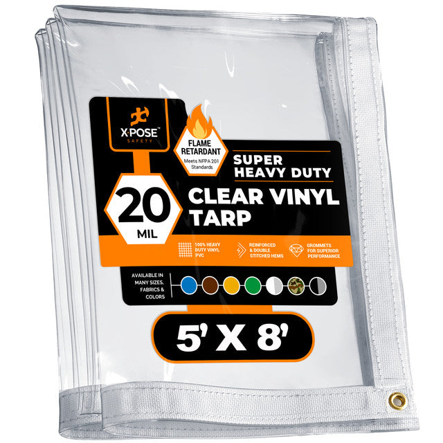 Clear Vinyl Fire Retardant Tarp 20 Mil