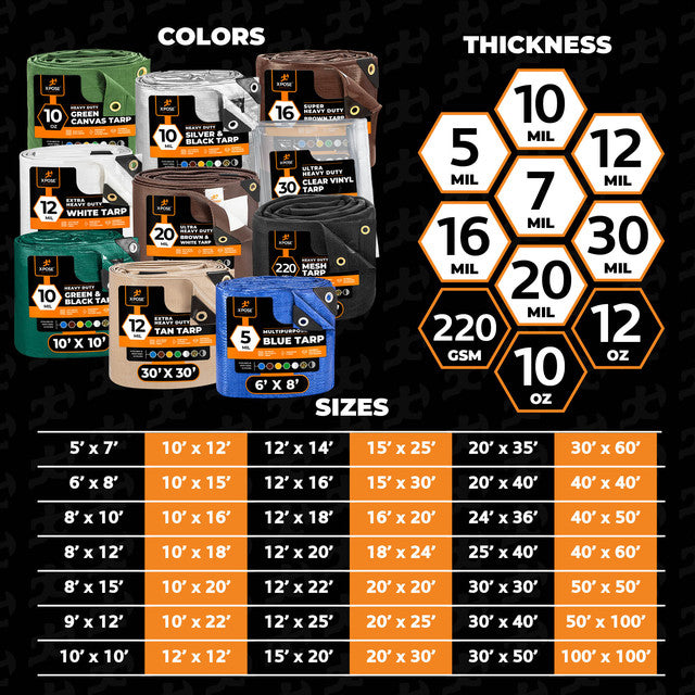 12 Mil Tan Extra Heavy Duty Poly Tarp
