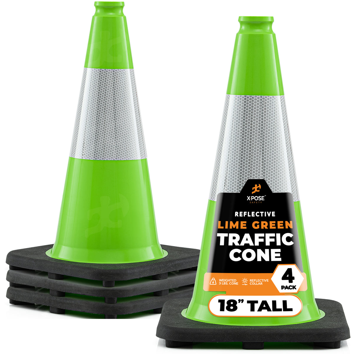 18" Lime Traffic Cone