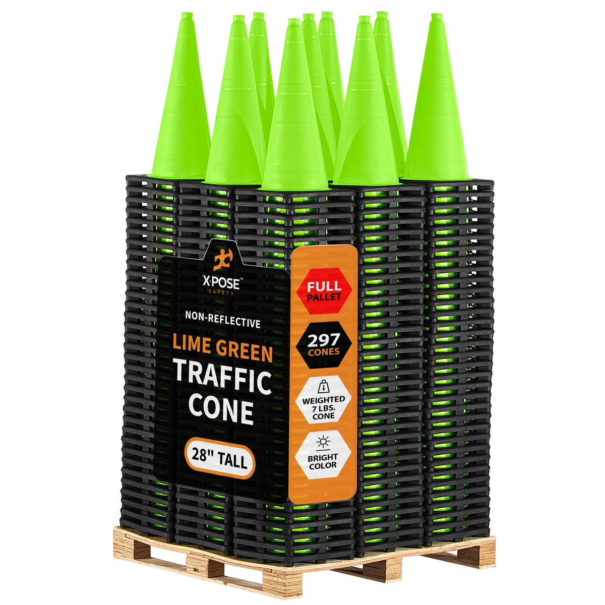 28" Lime Traffic Cone