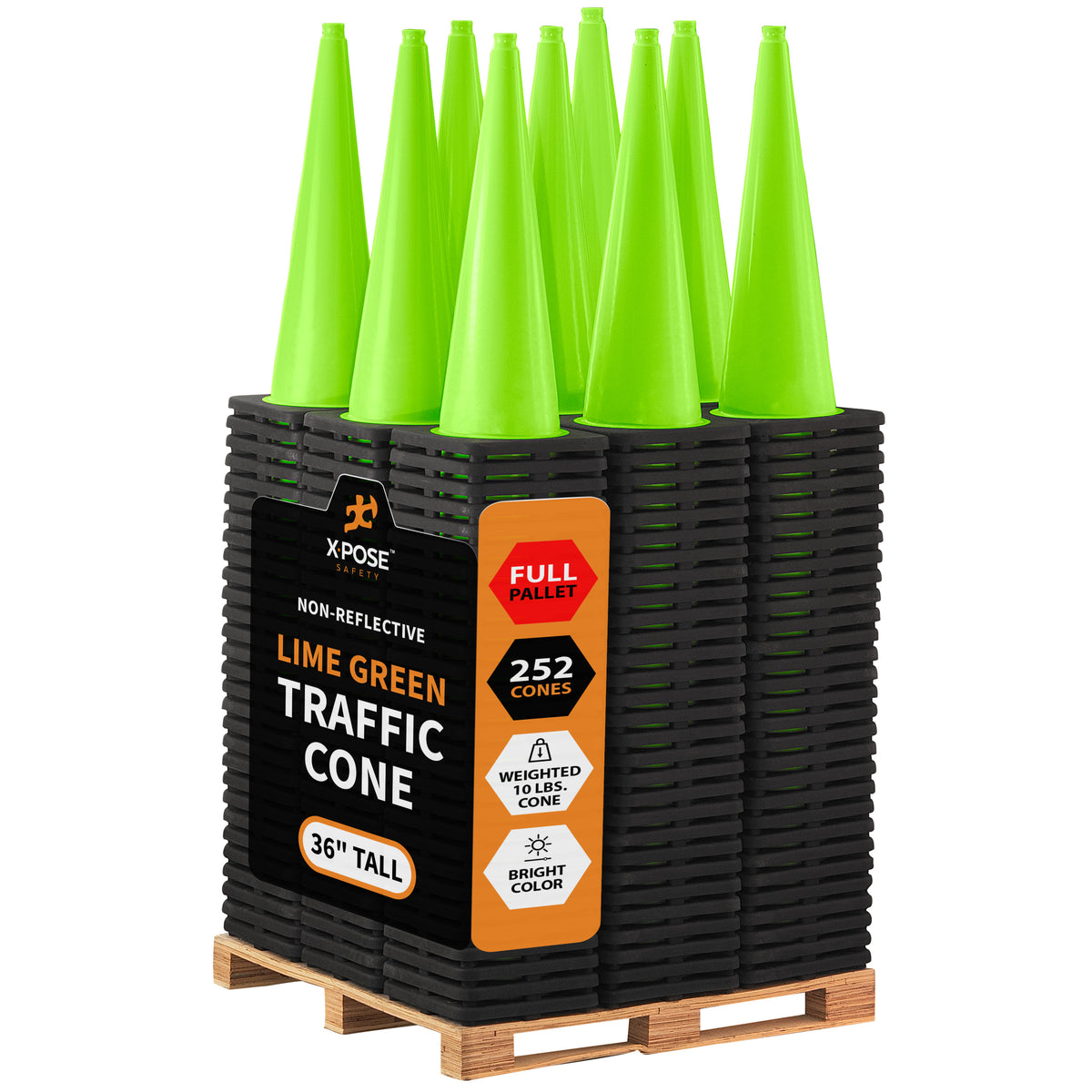 36" Lime Traffic Cone