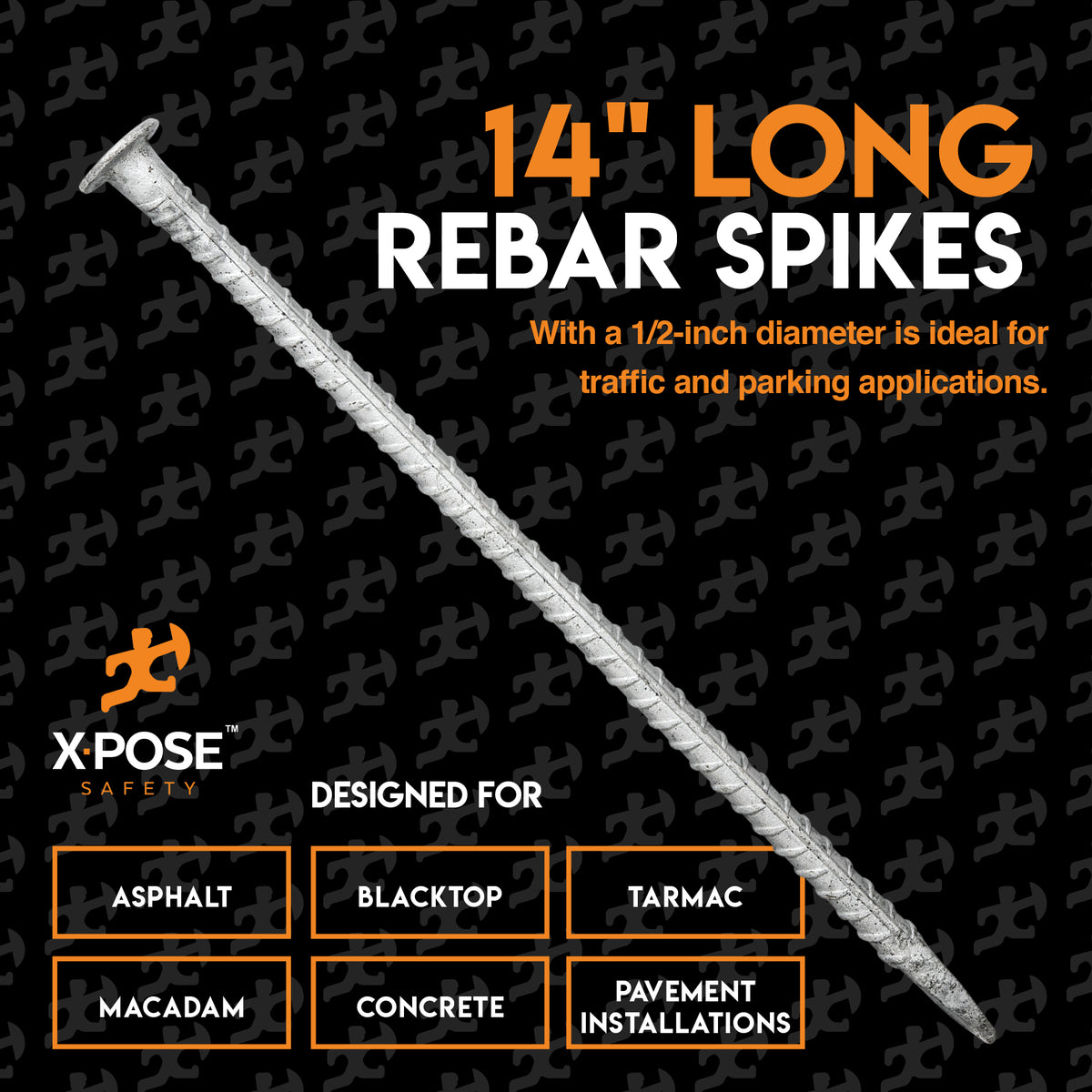 14" Metal Spike For Speed Hump