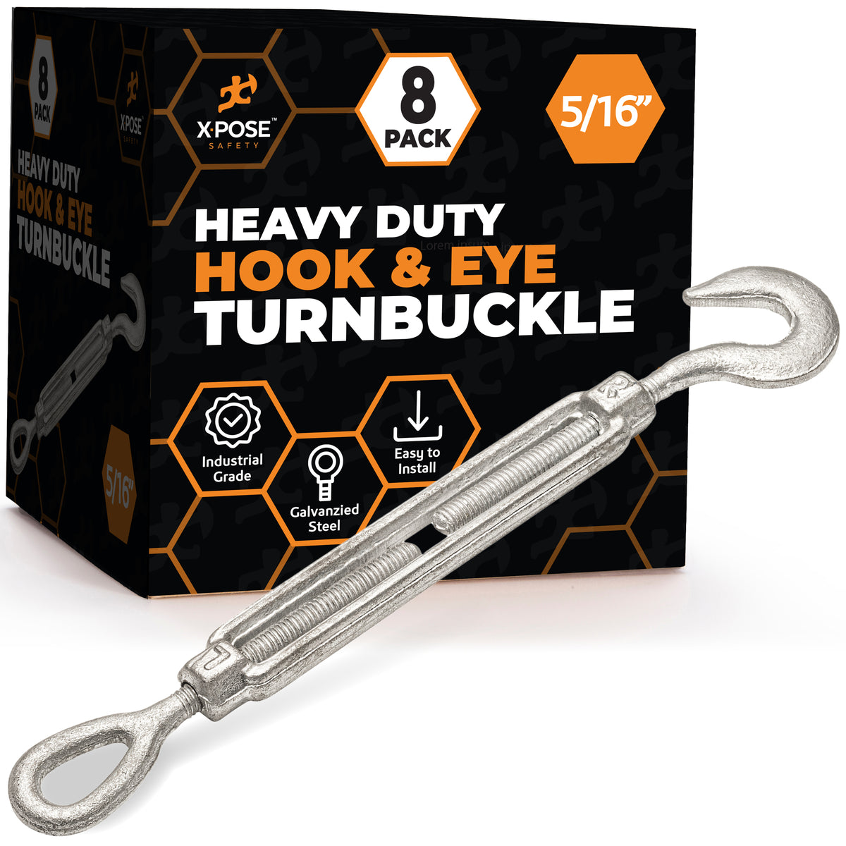 Galvanized Steel Hook & Eye Turnbuckle