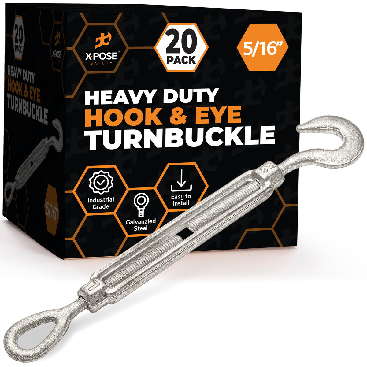 Galvanized Steel Hook & Eye Turnbuckle
