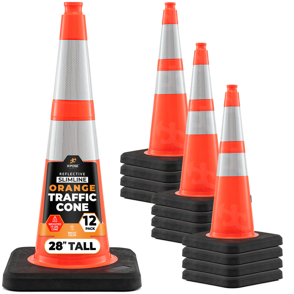 28" Slimline Orange Traffic Cone