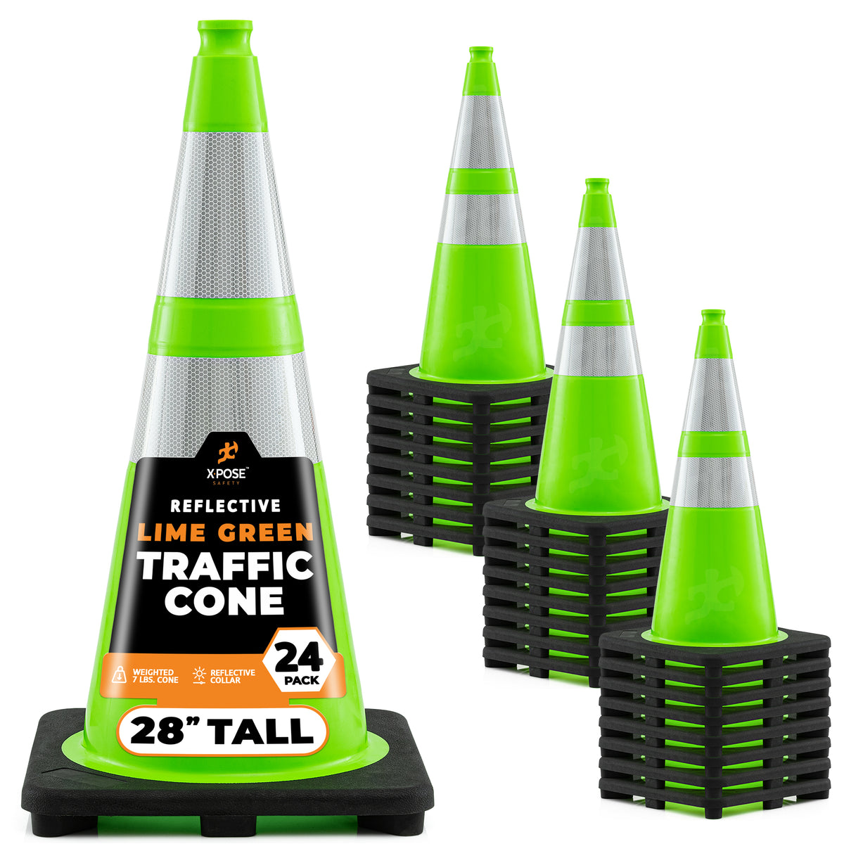 28" Lime Traffic Cone