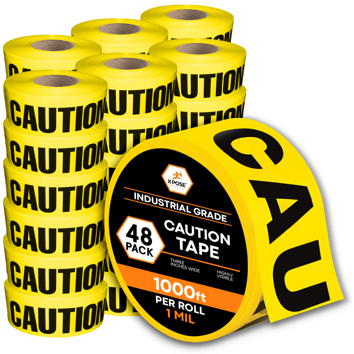3" Barricade Tape Roll 1000 FT