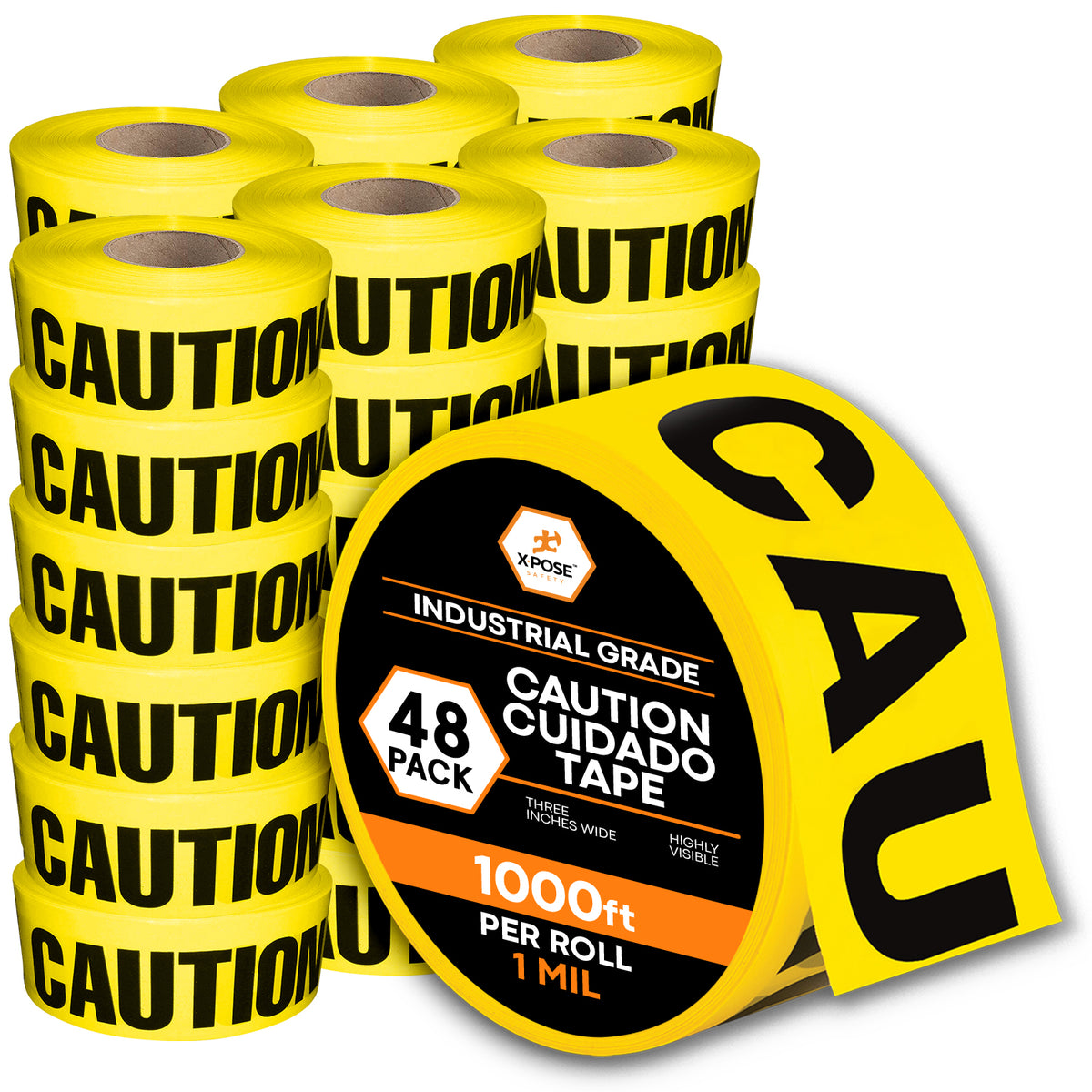 3" Barricade Tape Roll 1000 FT
