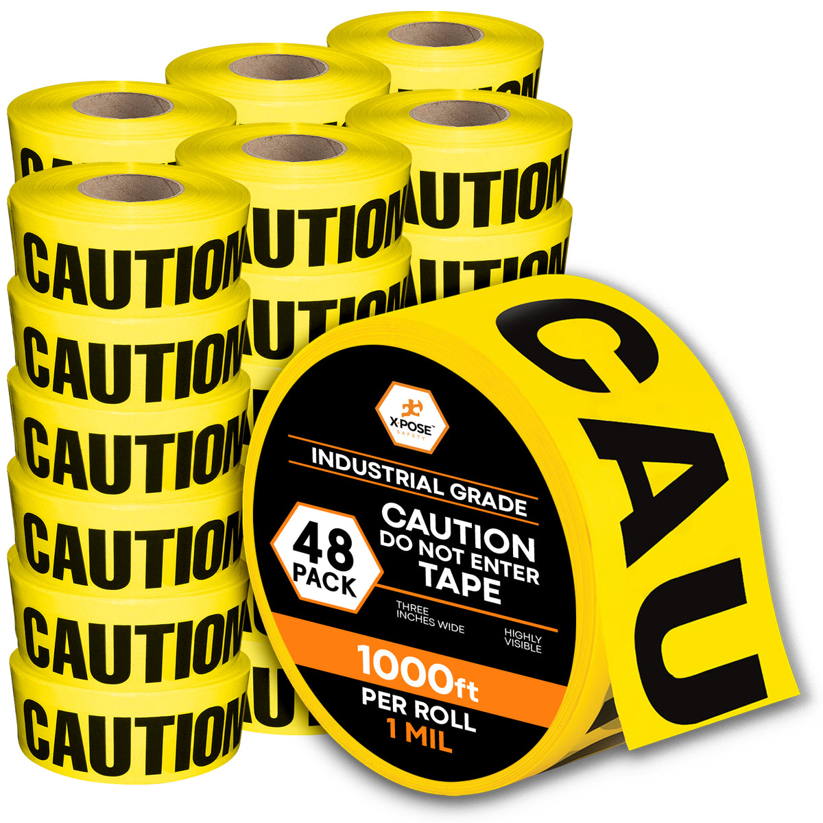 3" Barricade Tape Roll 1000 FT