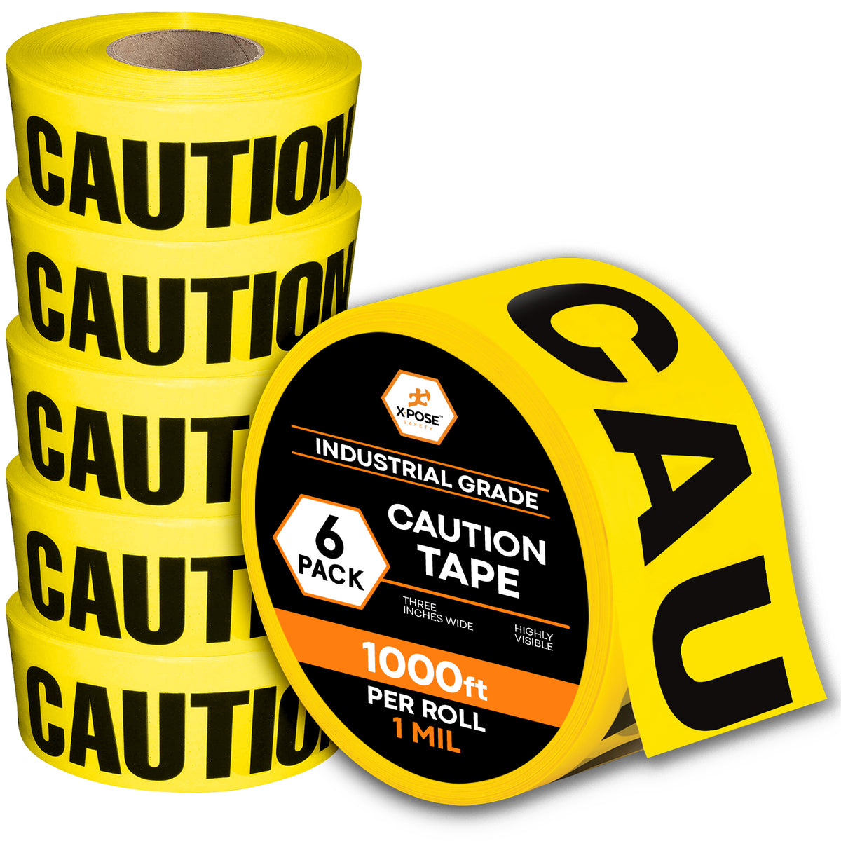3" Barricade Tape Roll 1000 FT