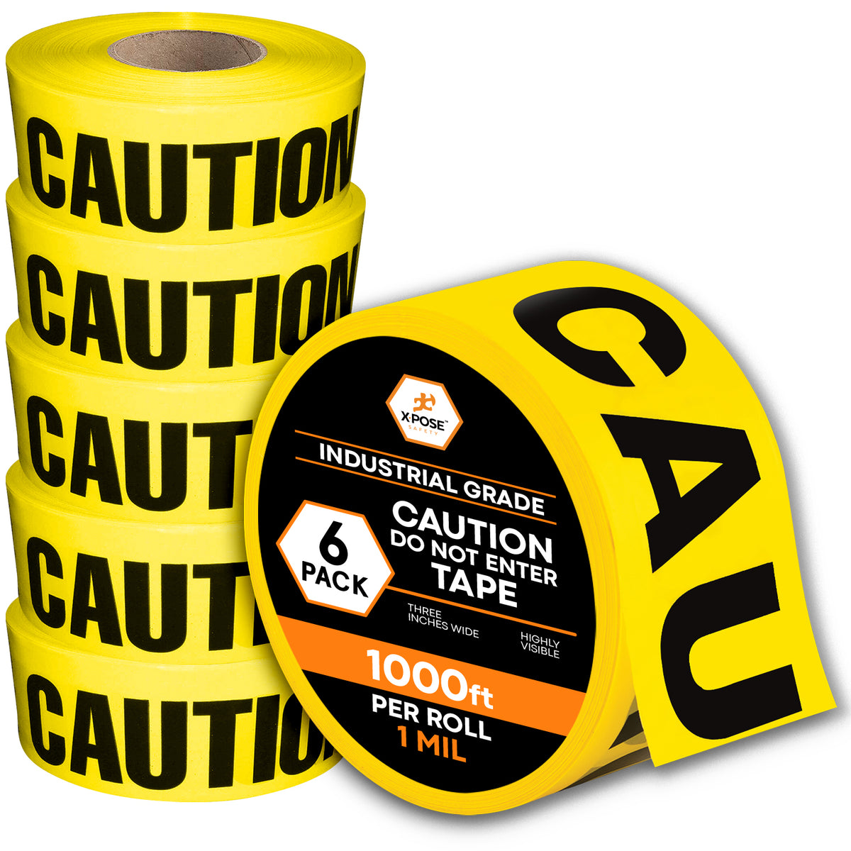 3" Barricade Tape Roll 1000 FT