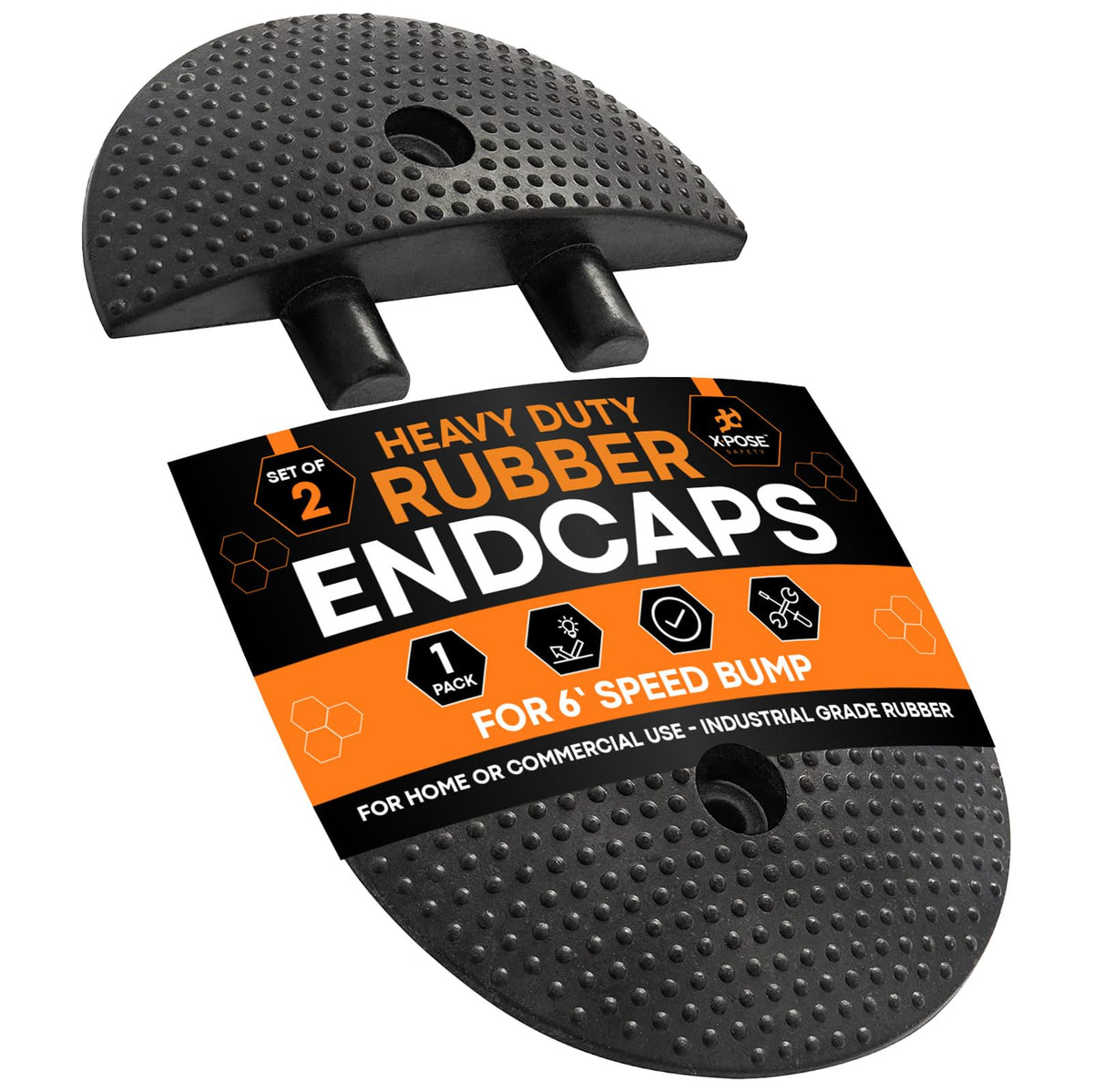 Rubber End Cap Interlocking Set of 2