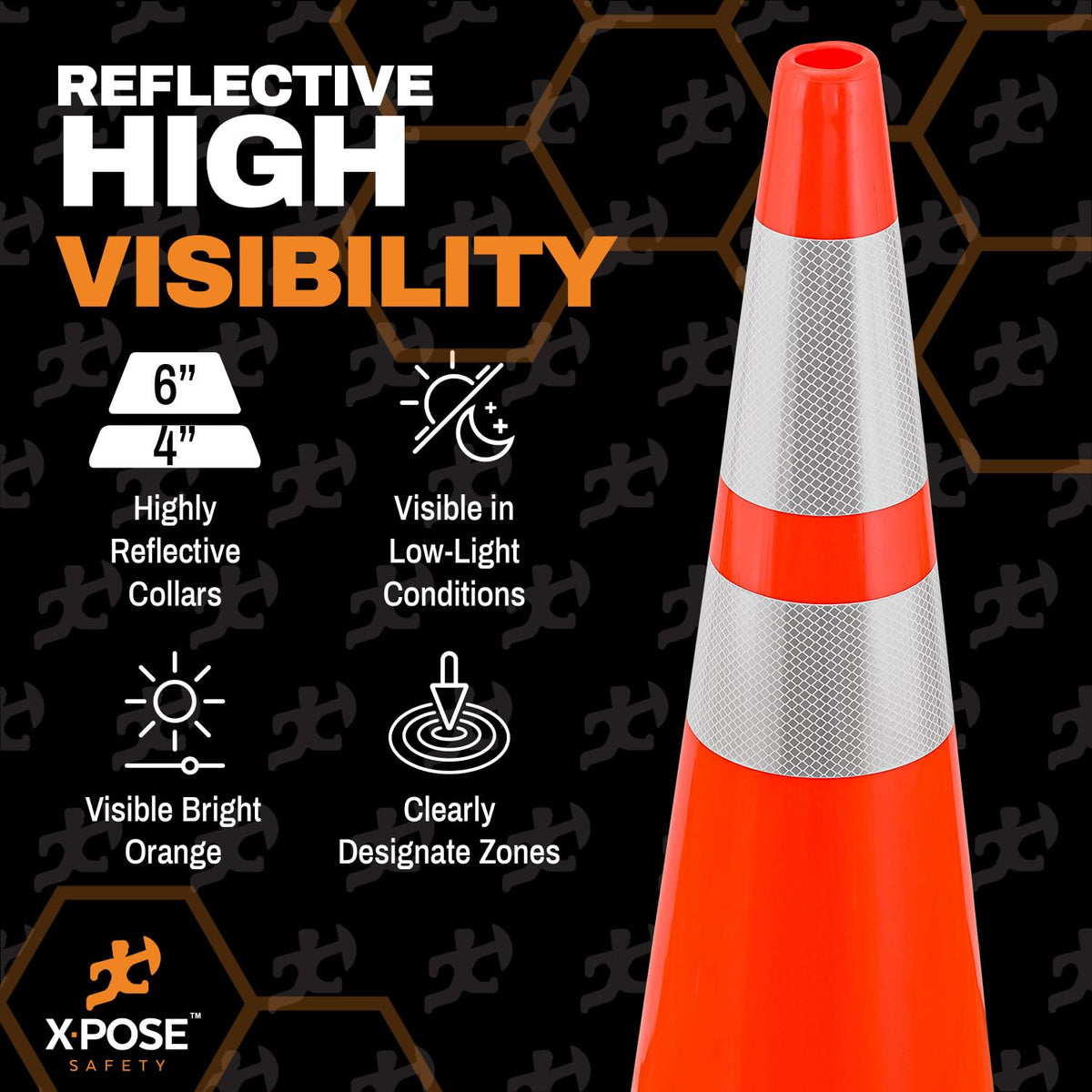 36" All Orange Traffic Cone