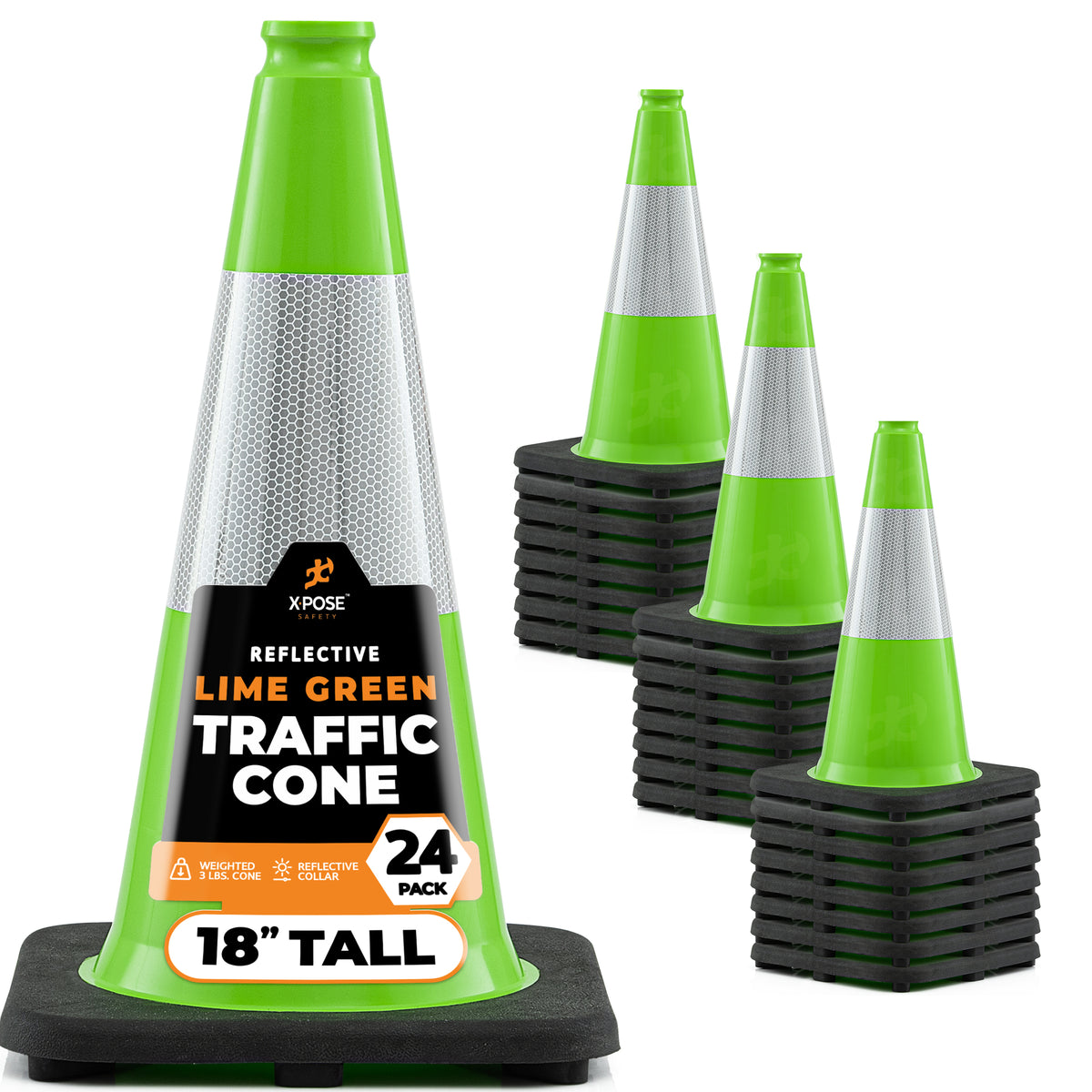 18" Lime Traffic Cone