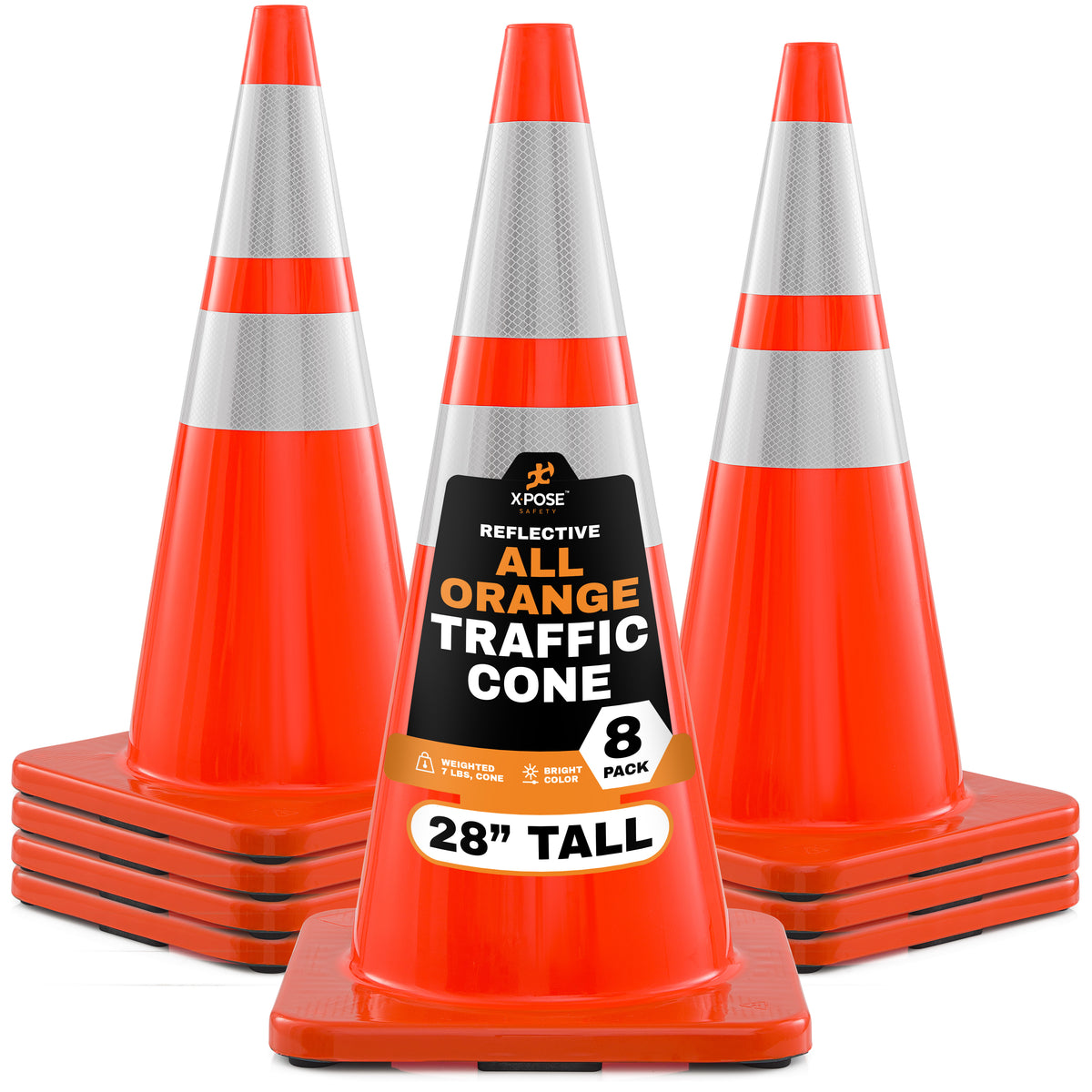 28" All Orange Traffic Cone