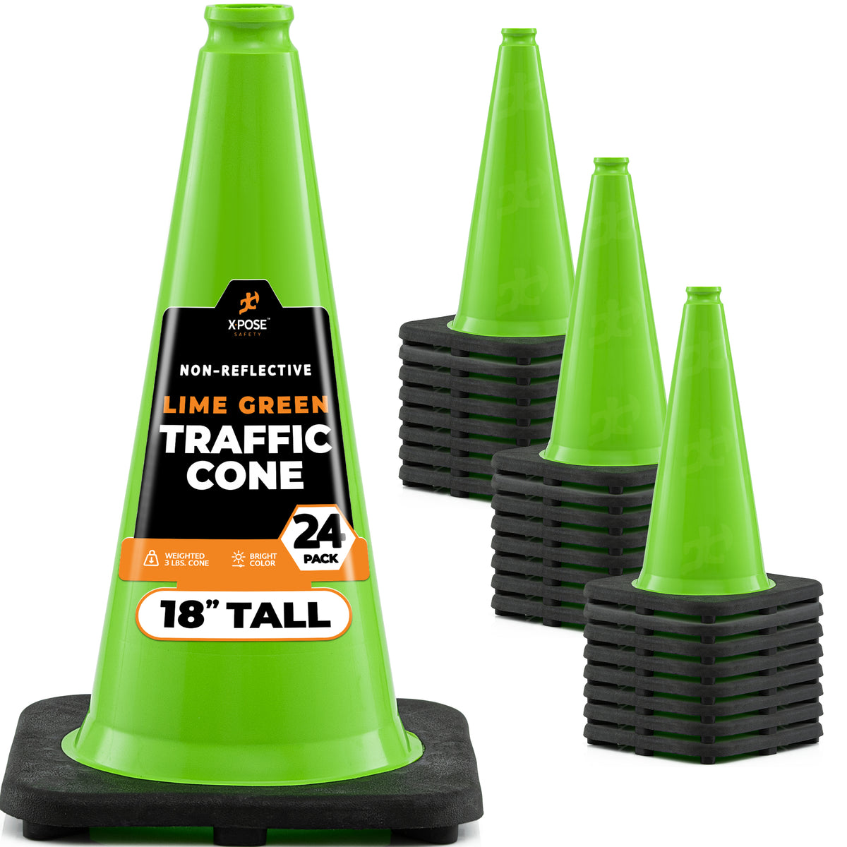 18" Lime Traffic Cone