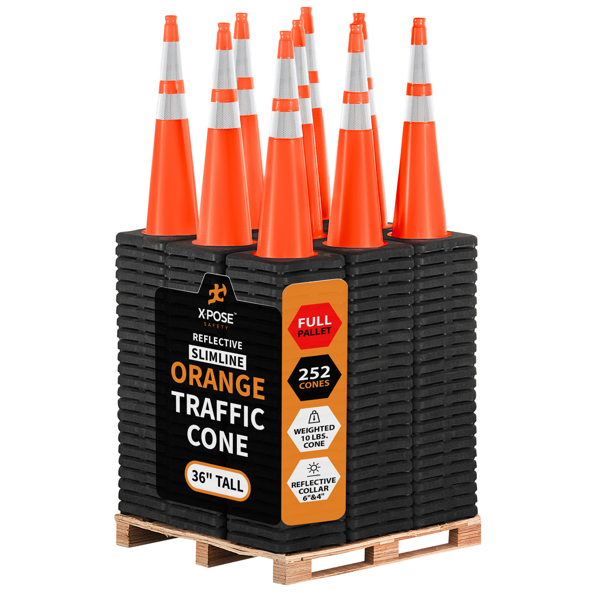 36" Slimline Orange Traffic Cone