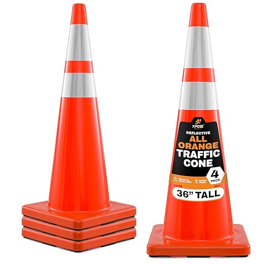 36" All Orange Traffic Cone