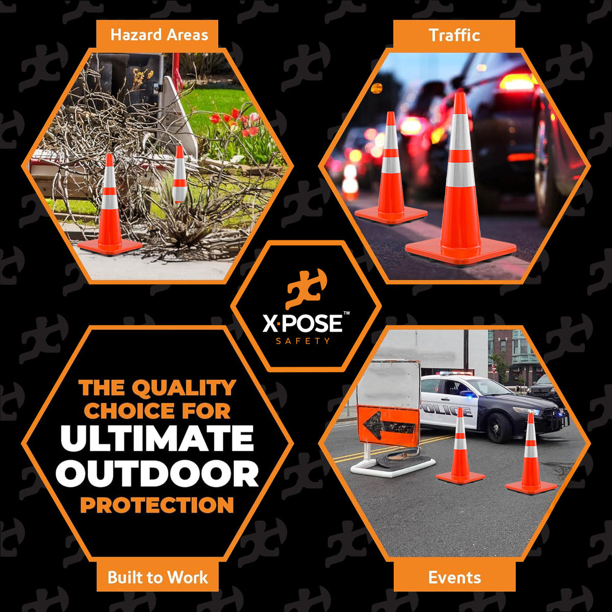 28" Slimline All Orange Traffic Cone
