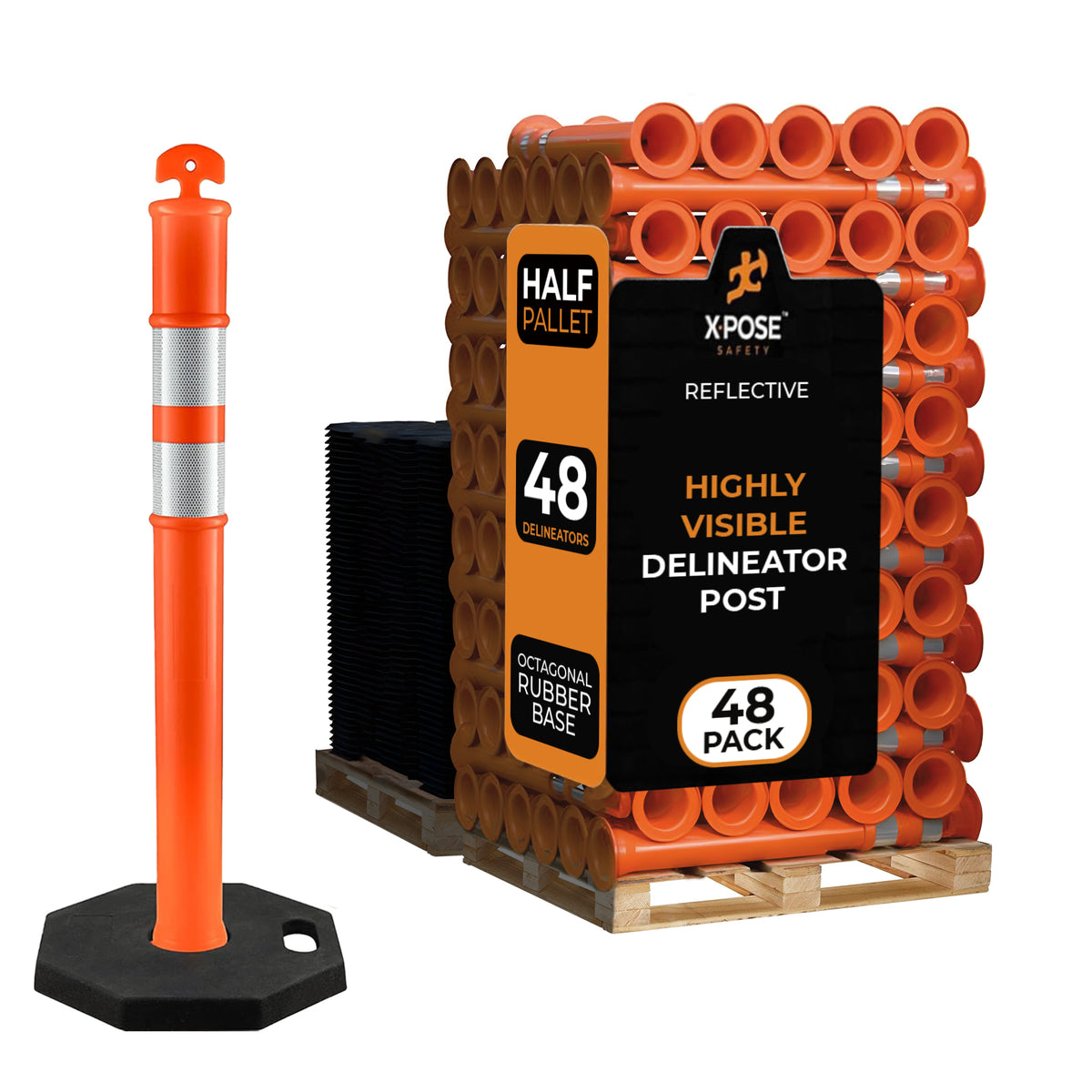 44" Delineator Post With Base