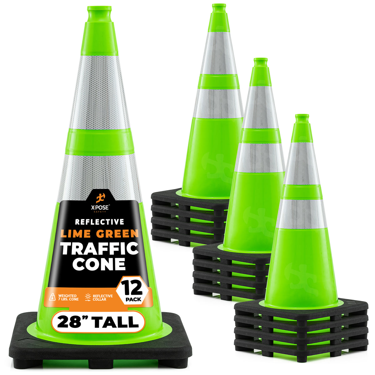 28" Lime Traffic Cone