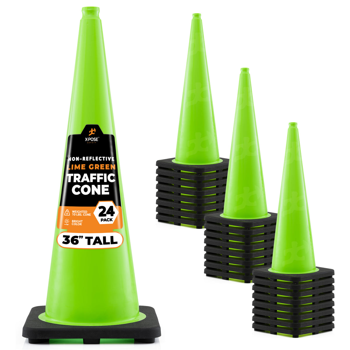 36" Lime Traffic Cone