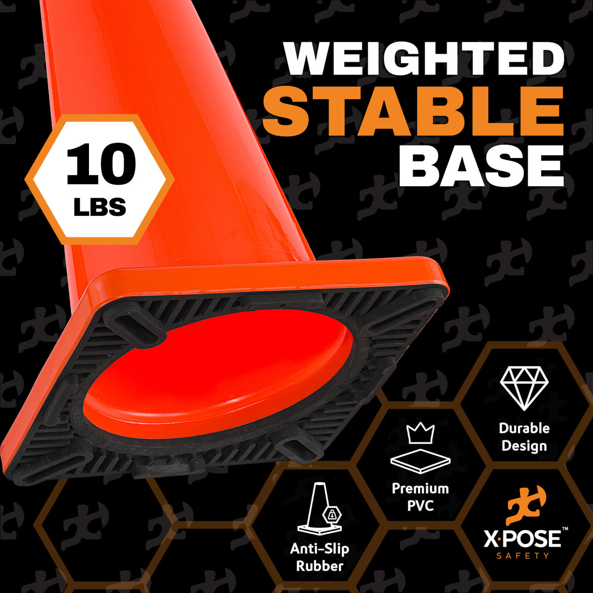 28" Slimline All Orange Traffic Cone