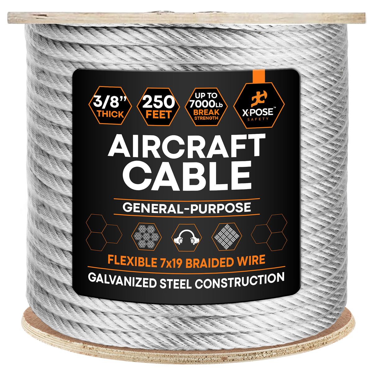 7x19 Galvanized Steel Aircraft Cable