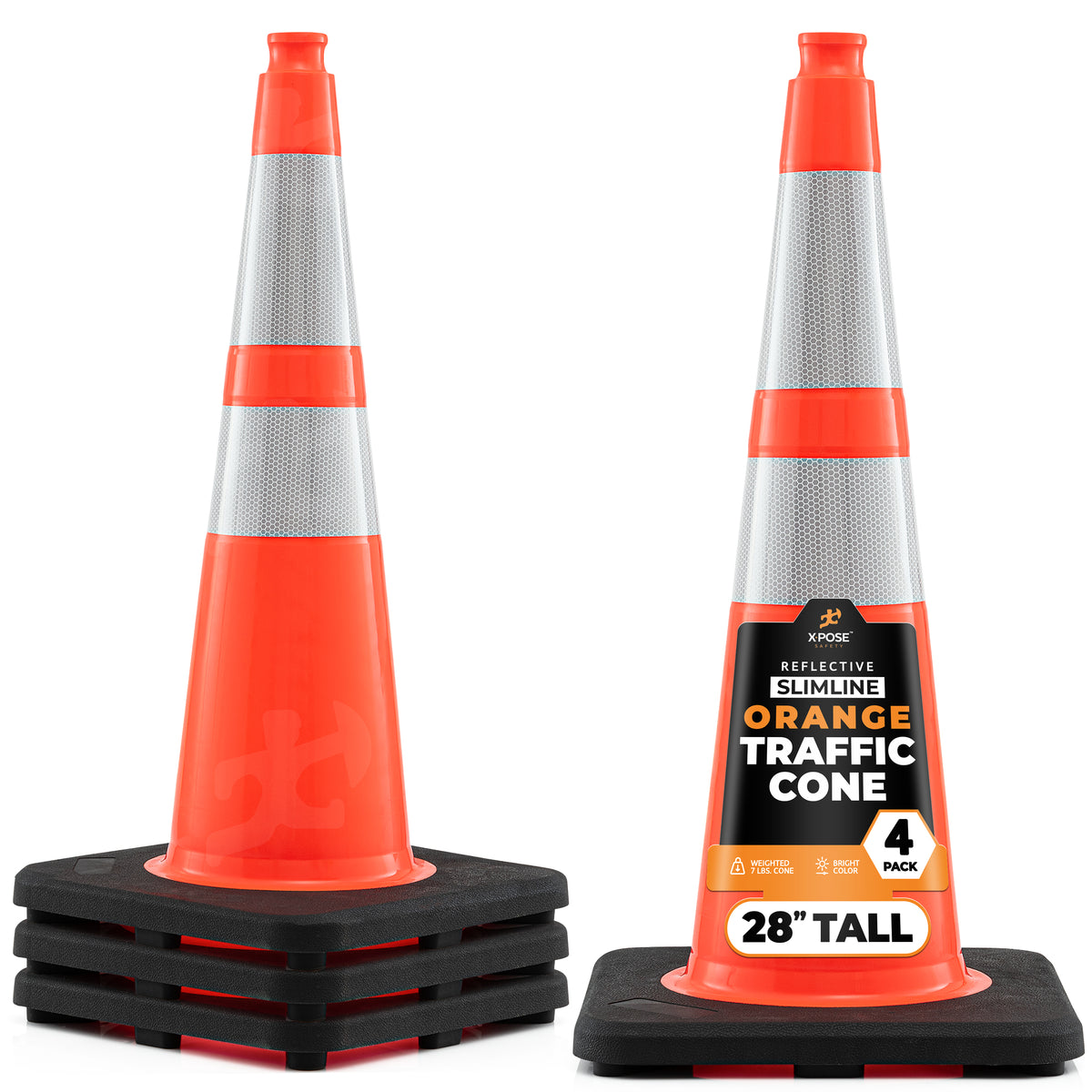 28" Slimline Orange Traffic Cone