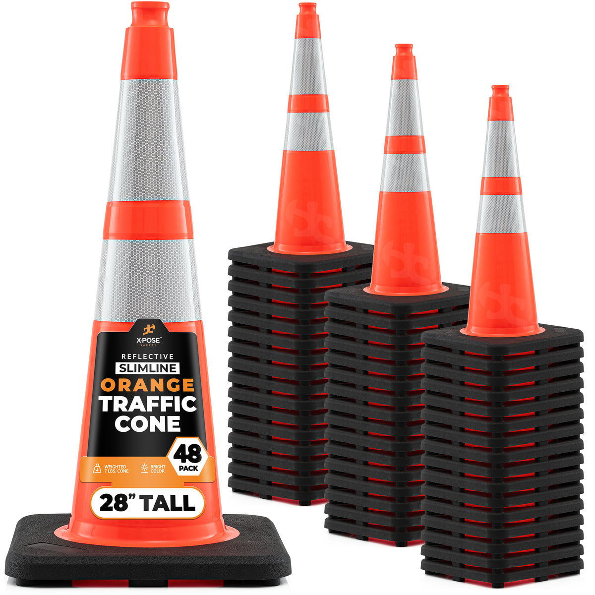28" Slimline Orange Traffic Cone