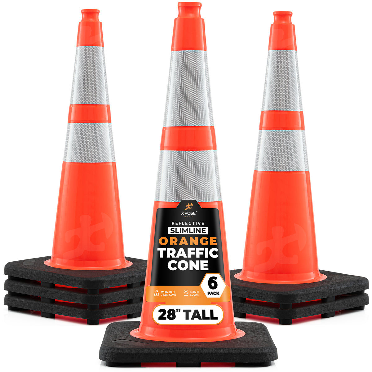 28" Slimline Orange Traffic Cone