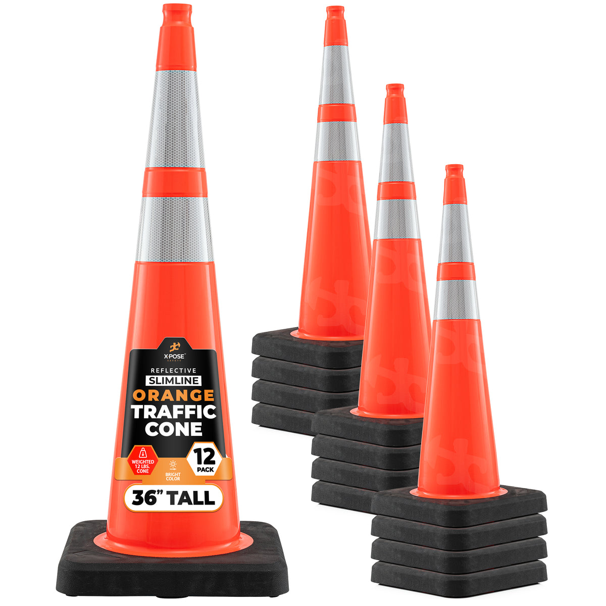36" Slimline Orange Traffic Cone