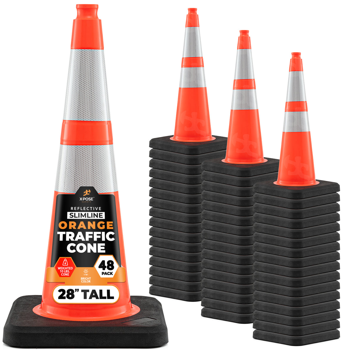 28" Slimline Orange Traffic Cone