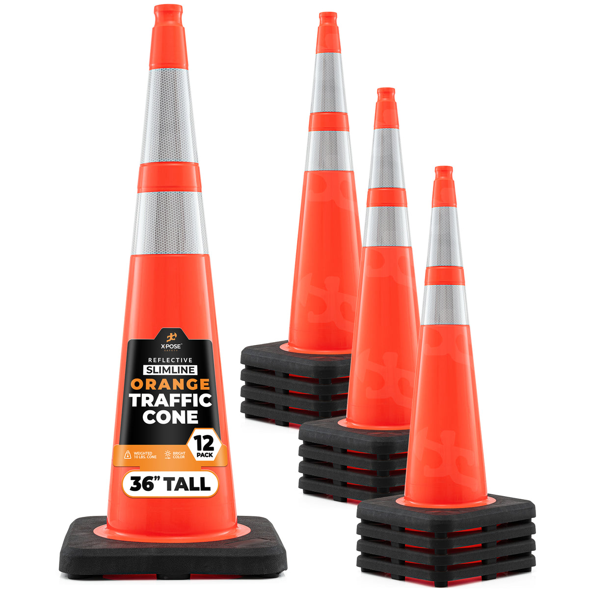 36" Slimline Orange Traffic Cone