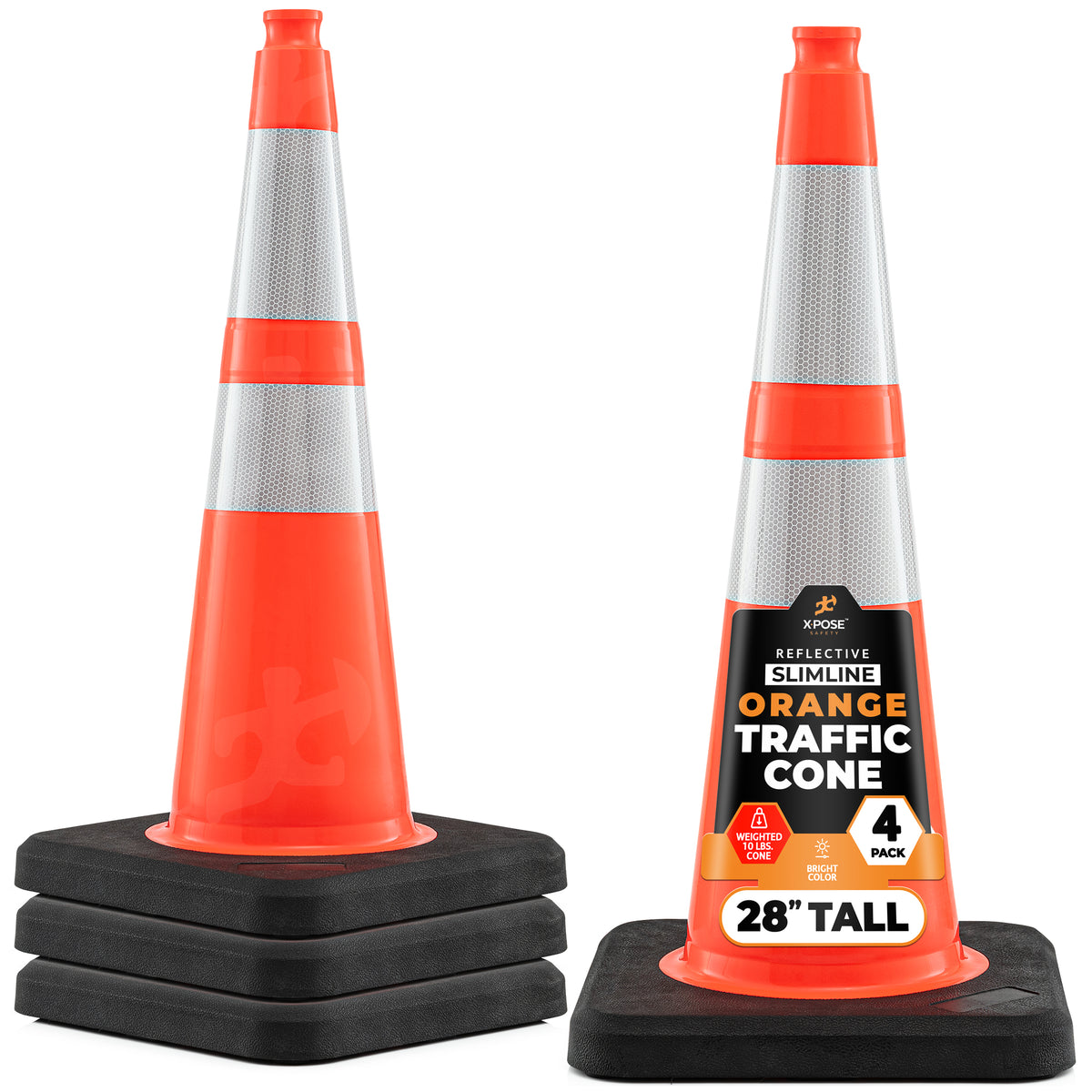 28" Slimline Orange Traffic Cone