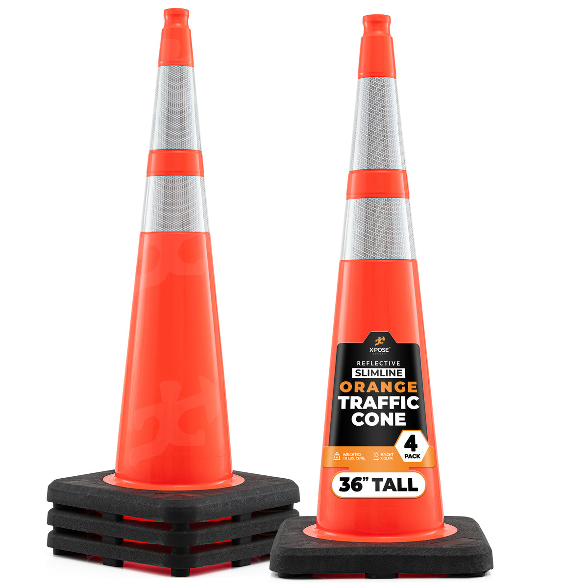 36" Slimline Orange Traffic Cone